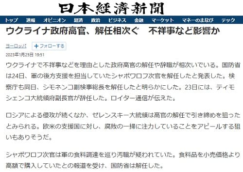 2023年1月25日 日本経済新聞へのリンク画像です。