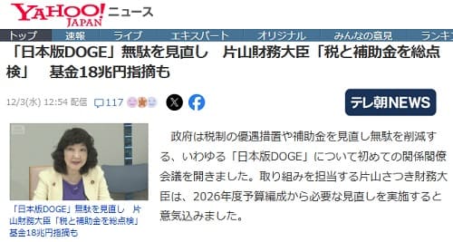 2025年12月3日 Yahooニュースへのリンク画像です。