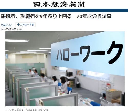 2021年8月31日 日本経済新聞のリンク画像です。