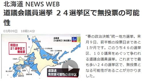 2023年3月9日 NHK 北海道 NEWS WEBへのリンク画像です。
