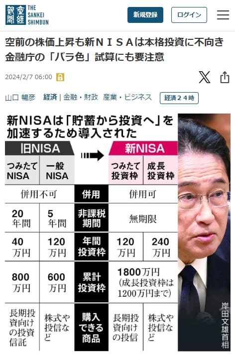 2024年2月7日 産経新聞へのリンク画像です。